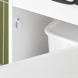 SoBuy Mobiletto Bagno alto 42 cm di larghezza – Armadietto Salvaspazio con Cassetto e Ripiani Regolabili – Colonna Bagno in Legno Bianca Moderna, Resistente all’Umidità, 42x30x173cm, BZR206-W