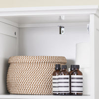 SoBuy Mobile Alto Bagno Salvaspazio con 2 Ante e Ripiani Aperti Colonna Bagno Stretta in MDF E1, Capacità 60kg Armadietto Bagno 45x41,5x170cm BZR209-W