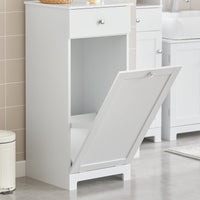 Mobile porta biancheria per bagno con cassetto e cesto biancheria sporca L40*P38*A90cm Bianco BZR21-W