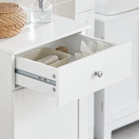 Mobile porta biancheria per bagno con cassetto e cesto biancheria sporca L40*P38*A90cm Bianco BZR21-W