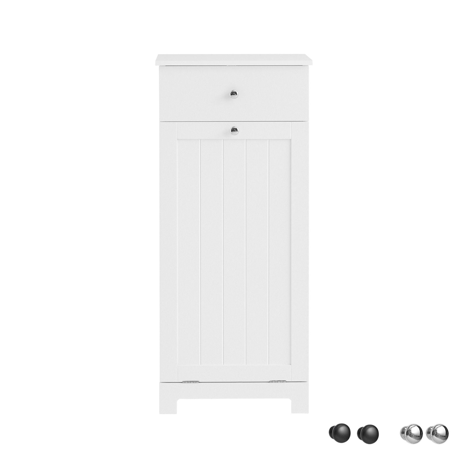 Mobile porta biancheria per bagno con cassetto e cesto biancheria sporca L40*P38*A90cm Bianco BZR21-W