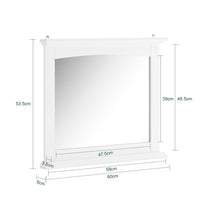 SoBuy Pensile Bagno con Specchio – Mobile Bagno Sospeso Bianco 60x6x53,5cm in MDF E1 e Vetro, Armadietto Bagno Sospeso con Mensola BZR212-W