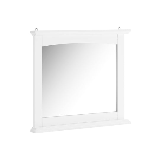 SoBuy Pensile Bagno con Specchio – Mobile Bagno Sospeso Bianco 60x6x53,5cm in MDF E1 e Vetro, Armadietto Bagno Sospeso con Mensola BZR212-W