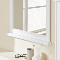 SoBuy Pensile Bagno con Specchio – Mobile Bagno Sospeso Bianco 60x6x53,5cm in MDF E1 e Vetro, Armadietto Bagno Sospeso con Mensola BZR212-W