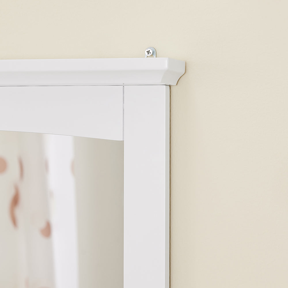 SoBuy Pensile Bagno con Specchio – Mobile Bagno Sospeso Bianco 60x6x53,5cm in MDF E1 e Vetro, Armadietto Bagno Sospeso con Mensola BZR212-W