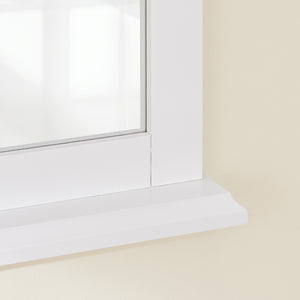 SoBuy Pensile Bagno con Specchio – Mobile Bagno Sospeso Bianco 60x6x53,5cm in MDF E1 e Vetro, Armadietto Bagno Sospeso con Mensola BZR212-W