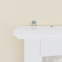 SoBuy Pensile Bagno con Specchio – Mobile Bagno Sospeso Bianco 60x6x53,5cm in MDF E1 e Vetro, Armadietto Bagno Sospeso con Mensola BZR212-W