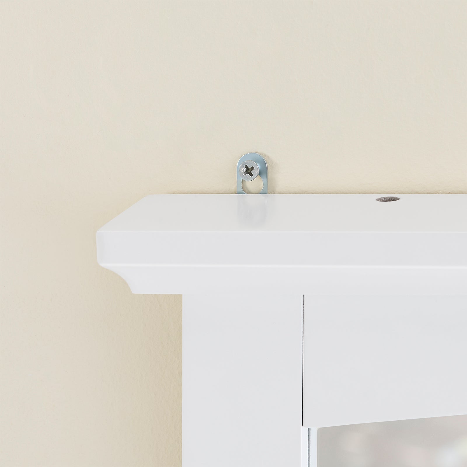 SoBuy Pensile Bagno con Specchio – Mobile Bagno Sospeso Bianco 60x6x53,5cm in MDF E1 e Vetro, Armadietto Bagno Sospeso con Mensola BZR212-W