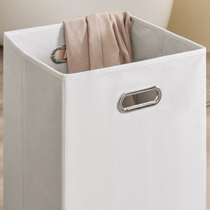 SoBuy Mobile Bagno Colonna Bagno Stretta 78x38x90cm con 1 Cesto Grande Integrato e 2 Cesti in Tessuto Estraibili – Armadietto Mobile Salvaspazio BZR213-W