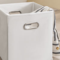 SoBuy Mobile Bagno Colonna Bagno Stretta 78x38x90cm con 1 Cesto Grande Integrato e 2 Cesti in Tessuto Estraibili – Armadietto Mobile Salvaspazio BZR213-W