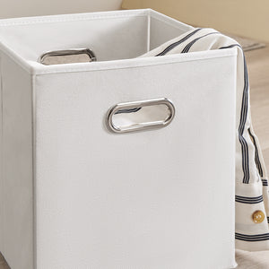 SoBuy Mobile Bagno Colonna Bagno Stretta 78x38x90cm con 1 Cesto Grande Integrato e 2 Cesti in Tessuto Estraibili – Armadietto Mobile Salvaspazio BZR213-W