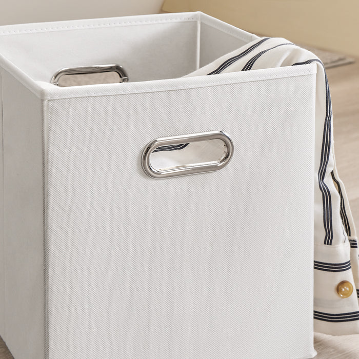 SoBuy Mobile Bagno Colonna Bagno Stretta 78x38x90cm con 1 Cesto Grande Integrato e 2 Cesti in Tessuto Estraibili – Armadietto Mobile Salvaspazio BZR213-W