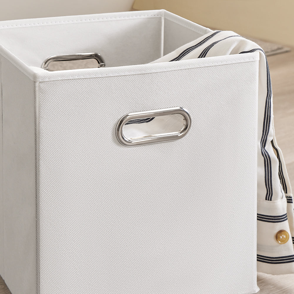 SoBuy Mobile Bagno Colonna Bagno Stretta 78x38x90cm con 1 Cesto Grande Integrato e 2 Cesti in Tessuto Estraibili – Armadietto Mobile Salvaspazio BZR213-W