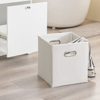 SoBuy Mobile Bagno Colonna Bagno Stretta 78x38x90cm con 1 Cesto Grande Integrato e 2 Cesti in Tessuto Estraibili – Armadietto Mobile Salvaspazio BZR213-W