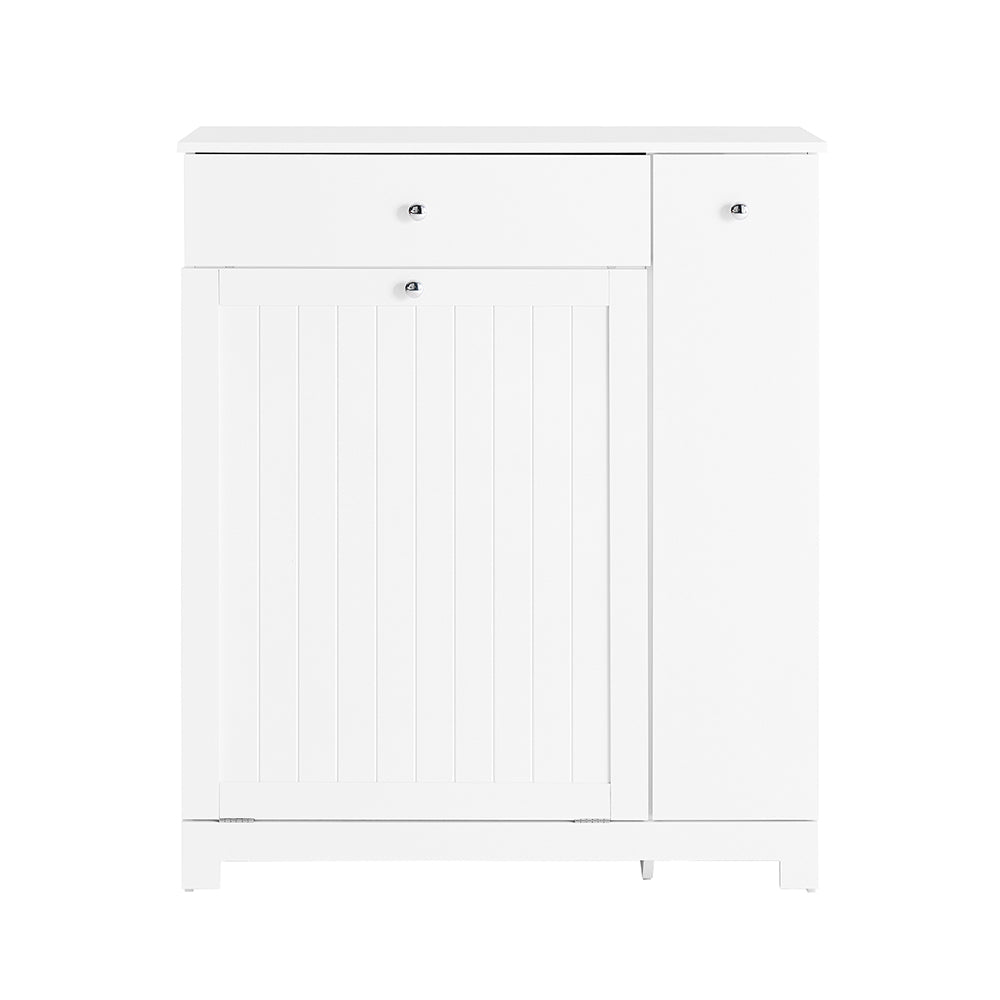 SoBuy Mobile Bagno Salvaspazio Alto e Stretto Mobile Colonna con 1 Cassetto, 2 Cesti Portabiancheria e Ripiano Estraibile Armadietto da Bagno Multiuso 78x38x90cm BZR214-W