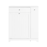 SoBuy Mobile Bagno Salvaspazio Alto e Stretto Mobile Colonna con 1 Cassetto, 2 Cesti Portabiancheria e Ripiano Estraibile Armadietto da Bagno Multiuso 78x38x90cm BZR214-W