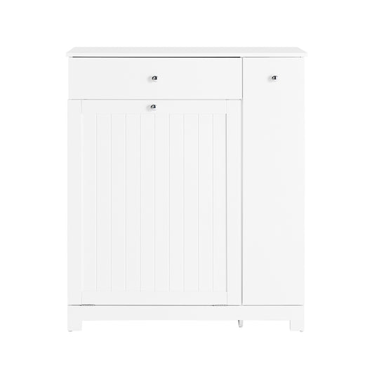 SoBuy Mobile Bagno Salvaspazio Alto e Stretto Mobile Colonna con 1 Cassetto, 2 Cesti Portabiancheria e Ripiano Estraibile Armadietto da Bagno Multiuso 78x38x90cm BZR214-W