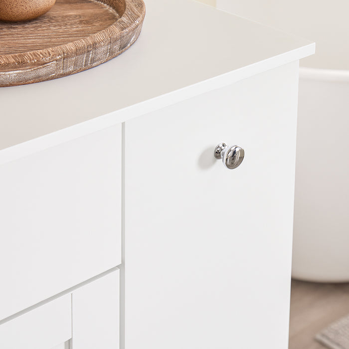 SoBuy Mobile Bagno Salvaspazio Alto e Stretto Mobile Colonna con 1 Cassetto, 2 Cesti Portabiancheria e Ripiano Estraibile Armadietto da Bagno Multiuso 78x38x90cm BZR214-W