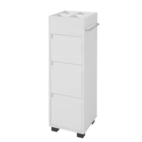 Mobiletto Bagno salvaspazio Cassettiera Bagno 3 cassetti e 4 Scomparti da organizzare L30*P30*A90 cm Bianco BZR29-W