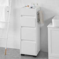 Mobiletto Bagno salvaspazio Cassettiera Bagno 3 cassetti e 4 Scomparti da organizzare L30*P30*A90 cm Bianco BZR29-W