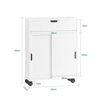 Carrellino salvaspazio Portarotolo e Portascopino con ruote bianco L17*P52*A67 cm BZR31-W