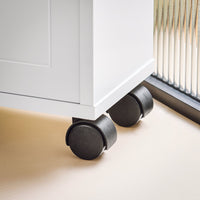 Carrellino salvaspazio Portarotolo e Portascopino con ruote bianco L17*P52*A67 cm BZR31-W