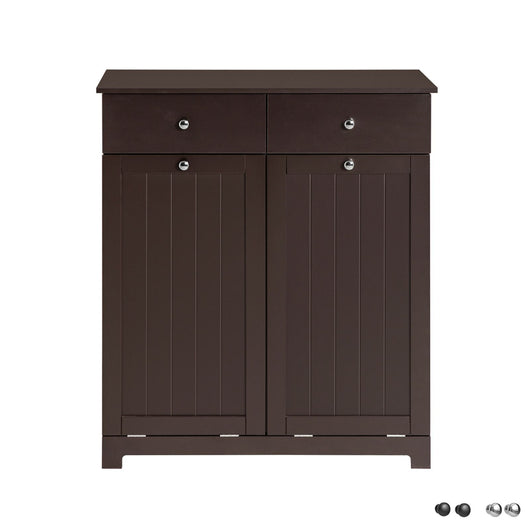 Mobile Bagno con portabiancheria con 2 cesti portabiancheria e 2 cassetti Marrone BZR33-BR SoBuy