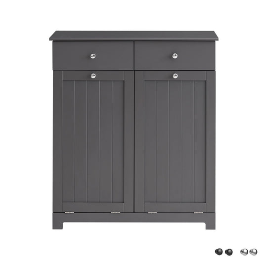 Mobile Bagno con portabiancheria con 2 cesti portabiancheria e 2 cassetti Grigio BZR33-DG SoBuy