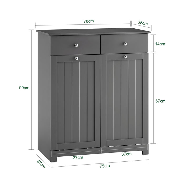 SoBuy Mobile portabiancheria 78x38x90cm BZR33-II-DG