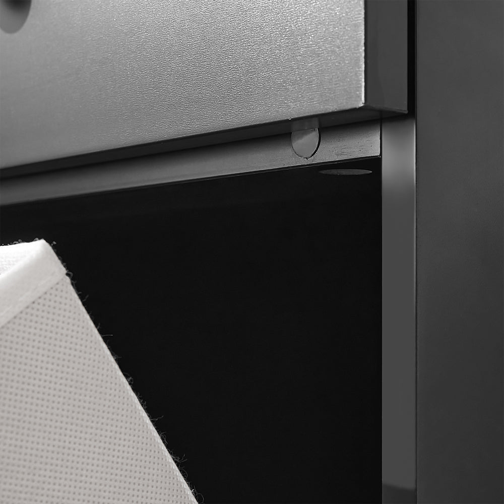 SoBuy BZR33-II-SCH Mobiletto bagno con portabiancheria - Mobile bagno salvaspazio con 2 cassetti e 2 sacchi estraibili - Mobiletto lavanderia per ingresso o cucina in MDF, Nero, 78x38x90cm