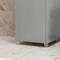 Armadio Colonna bagno, Mobile bagno alto con 2 Ante e 1 cassetto altezza: 180 cm Grigio BZR34-HG