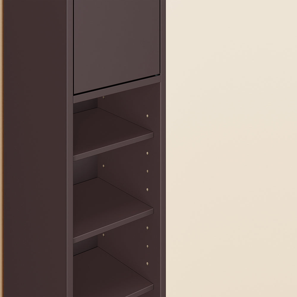 SoBuy BZR34-II-BR Colonna Bagno Stretta - Mobile Bagno Idrorepellente, Alto con Ripiani Regolabili e Cassetto - Armadietto Salvaspazio, MDF, Marrone scuro, 20x180x20cm