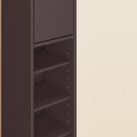 SoBuy BZR34-II-BR Colonna Bagno Stretta - Mobile Bagno Idrorepellente, Alto con Ripiani Regolabili e Cassetto - Armadietto Salvaspazio, MDF, Marrone scuro, 20x180x20cm