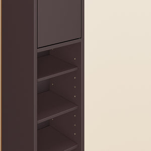 SoBuy BZR34-II-BR Colonna Bagno Stretta - Mobile Bagno Idrorepellente, Alto con Ripiani Regolabili e Cassetto - Armadietto Salvaspazio, MDF, Marrone scuro, 20x180x20cm