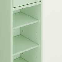 SoBuy Colonna Bagno Stretta – Mobile Bagno Idrorepellente, Alto con Ripiani Regolabili e Cassetto – Armadietto Salvaspazio, MDF, Verde Chiaro, 20x180x20cm, BZR34-II-GR