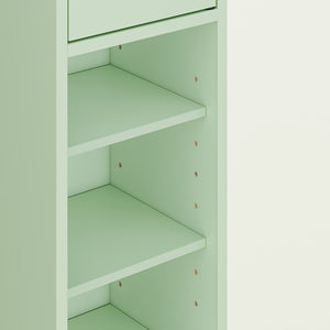 SoBuy Colonna Bagno Stretta – Mobile Bagno Idrorepellente, Alto con Ripiani Regolabili e Cassetto – Armadietto Salvaspazio, MDF, Verde Chiaro, 20x180x20cm, BZR34-II-GR