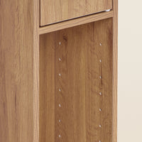 SoBuy Mobile Bagno Stretta – Colonna Bagno Idrorepellente, Alto con Ripiani Regolabili e Cassetto – Armadietto Salvaspazio di Legno, Colore legno, 20x180x20cm, BZR34-II-PF