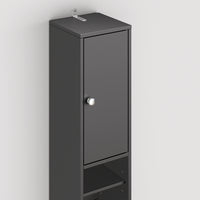 SoBuy BZR34-II-SCH Colonna Bagno Stretta - Mobile Bagno Idrorepellente, Alto con Ripiani Regolabili e Cassetto - Armadietto Salvaspazio, MDF, Nero, 20x180x20cm