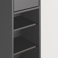 SoBuy BZR34-II-SCH Colonna Bagno Stretta - Mobile Bagno Idrorepellente, Alto con Ripiani Regolabili e Cassetto - Armadietto Salvaspazio, MDF, Nero, 20x180x20cm