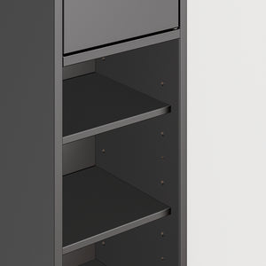 SoBuy BZR34-II-SCH Colonna Bagno Stretta - Mobile Bagno Idrorepellente, Alto con Ripiani Regolabili e Cassetto - Armadietto Salvaspazio, MDF, Nero, 20x180x20cm