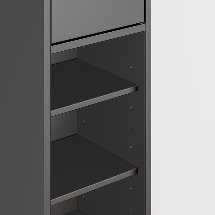 SoBuy BZR34-II-SCH Colonna Bagno Stretta - Mobile Bagno Idrorepellente, Alto con Ripiani Regolabili e Cassetto - Armadietto Salvaspazio, MDF, Nero, 20x180x20cm