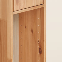 SoBuy Mobile Bagno Stretta – Colonna Bagno Idrorepellente, Alto con Ripiani Regolabili e Cassetto – Armadietto Salvaspazio, Legno massello, Colore legno, 20x180x20cm, BZR34-II-SH