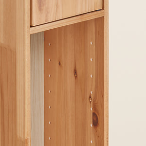 SoBuy Mobile Bagno Stretta – Colonna Bagno Idrorepellente, Alto con Ripiani Regolabili e Cassetto – Armadietto Salvaspazio, Legno massello, Colore legno, 20x180x20cm, BZR34-II-SH