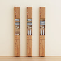 SoBuy Mobile Bagno Stretta – Colonna Bagno Idrorepellente, Alto con Ripiani Regolabili e Cassetto – Armadietto Salvaspazio, Legno massello, Colore legno, 20x180x20cm, BZR34-II-SH