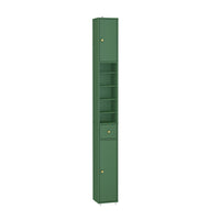 SoBuy Mobile Bagno Stretta – Colonna Bagno Idrorepellente, Alto con Ripiani Regolabili e Cassetto – Armadietto Salvaspazio, MDF Verde Scuro, 20x180x20cm, BZR34-II-SY