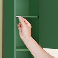 SoBuy Mobile Bagno Stretta – Colonna Bagno Idrorepellente, Alto con Ripiani Regolabili e Cassetto – Armadietto Salvaspazio, MDF Verde Scuro, 20x180x20cm, BZR34-II-SY