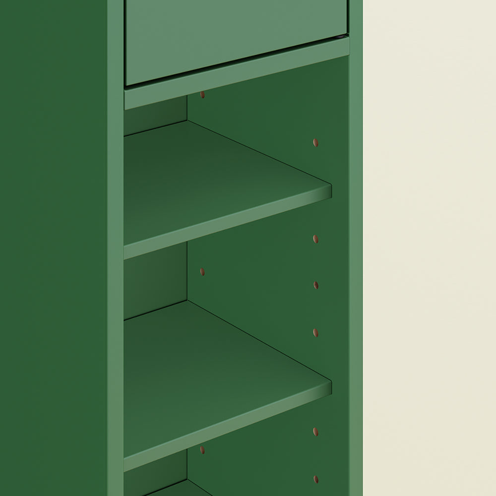 SoBuy Mobile Bagno Stretta – Colonna Bagno Idrorepellente, Alto con Ripiani Regolabili e Cassetto – Armadietto Salvaspazio, MDF Verde Scuro, 20x180x20cm, BZR34-II-SY