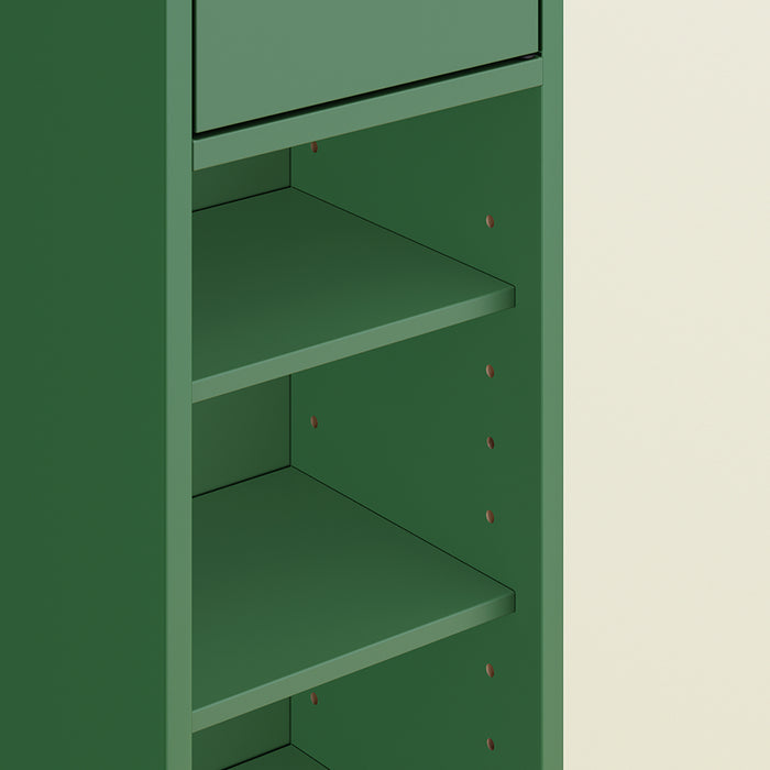 SoBuy Mobile Bagno Stretta – Colonna Bagno Idrorepellente, Alto con Ripiani Regolabili e Cassetto – Armadietto Salvaspazio, MDF Verde Scuro, 20x180x20cm, BZR34-II-SY
