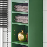Armadio Colonna bagno, Mobile bagno alto con 2 Ante e 1 cassetto altezza: 180 cm Verde BZR34-SY
