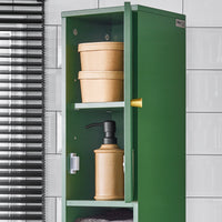 Armadio Colonna bagno, Mobile bagno alto con 2 Ante e 1 cassetto altezza: 180 cm Verde BZR34-SY